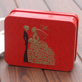 婚庆用品喜糖盒子批发结婚礼品盒糖果盒马口铁盒子长方形大码包邮