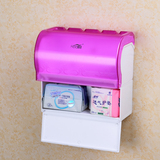 卫生间纸巾盒多功能卷纸架厕纸盒塑料防水免打孔免吸盘厕所手纸盒