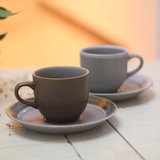 潮宋瓷色釉陶瓷咖啡杯碟欧式拿铁杯亚光陶瓷杯红茶杯大容量样板房