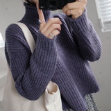 高领毛衣女韩国代购秋装新款加厚短款打底针织衫韩版学生冬季外套