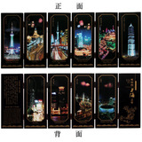 上海特色夜景风光木质工艺品小屏风装饰摆件 商务出国送老外