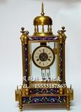 古钟铜机械|镀金景泰蓝仿古机械座钟|老式全铜台钟|古典钟|四明钟