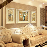 美式客厅装饰画组合画壁画墙画有框三联沙发背景墙挂画欧式装饰画