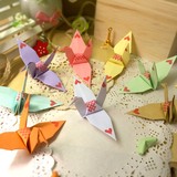 纯彩色爱心千纸鹤纸许愿祝福叠纸鹤成品折好的成品