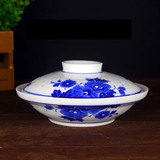 景德镇青花瓷 中式玲珑瓷盖盘菜盘汤盘子 陶瓷盖碗面碗餐具 特价