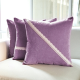 简约现代纯色布艺大抱枕办公室靠垫套沙发床头靠枕套紫色含芯靠枕