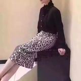 职业阿玛施特专柜正品女装2016秋装新款几何印花高腰半身包臀中裙