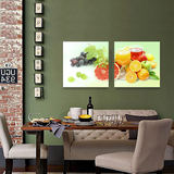 现代简约新中式餐厅装饰画单幅饭店厅墙上挂画三联无框画壁画水果