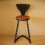 美式铁艺实木吧台椅新款创意酒吧餐厅靠背椅复古咖啡高脚桌椅组合
