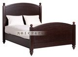 现代简约纯实木床1.5米双人床1米8高档白色榆木床进口橡木大床