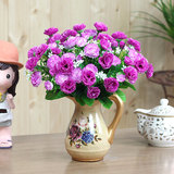 仿真花套装欧式茶壶花瓶摆设假花客厅摆放花卉茶几装饰绢花插花艺
