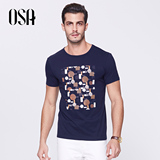 OSA欧莎男装2016夏装新款男士短袖T恤 男装时尚圆领体恤 B11185