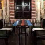 工业风复古铁艺水管做旧咖啡厅酒吧桌椅休闲餐吧卡座沙发桌椅组合