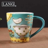 包邮！美国LANG大容量马克杯咖啡杯茶杯 田园风杯子陶瓷杯500ml