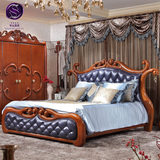 塞瓦那莉2016乌金木床1.8m欧式实木双人真皮床软包婚床国际设计T2