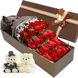 红玫瑰鲜花礼盒生日鲜花速递上海杭州南京西安重庆苏州同城送花店