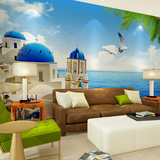 地中海风格3d天花板墙纸客厅酒店吊顶无纺布壁纸大型壁画蓝天白云