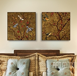 动物简约有框画 中国元素工艺壁画客厅餐厅卧室装饰画 小鸟