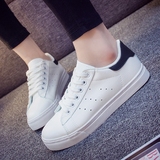 夏韩版女鞋白色板鞋平跟休闲球鞋厚底小白鞋女时尚单鞋平底帆布鞋