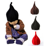 手工针织男女婴儿宝宝中小童粗毛线造型魔法师萝卜头天线毛线帽子