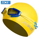 洲克ZOKE儿童新款泳帽泳镜套餐防水防雾男童女童专柜游泳眼镜