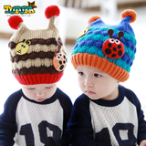 婴儿帽子秋冬季3-6-12个月宝宝帽子加绒毛线帽0-1-2岁男女童帽子