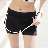 运动短裤女夏跑步透气防走光假两件韩国宽松大码户外瑜伽健身短裤