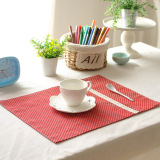 日式简约田园宜家棉麻红波点餐垫隔热盘垫布艺茶馆咖啡厅拍照背景