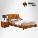 鼎豪盛佳乌金木实木床现代简约1.8米大床创意时尚卧室家具储物床
