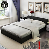 现代简约板式床1.2米1.5米1.8米双人床榻榻米储物床木板日式收纳