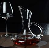 无铅水晶玻璃红酒醒酒器分酒器酒具带把手斜口醒酒器3种规格正品