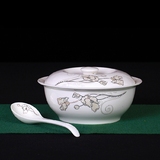 碗瓷碗陶瓷碗包邮汤碗菜碗面碗带盖汤碗89英寸大号汤碗特价骨瓷