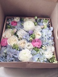 成都鲜花同城花盒蓝绣球洋牡丹玫瑰生日礼物纪念日送爱人女朋友