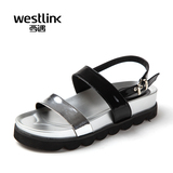 Westlink西遇女鞋2016夏季新款凉鞋女夏潮女士厚底松糕露趾平底