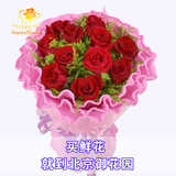 御花园11 19朵红粉香槟玫瑰花束北京同城鲜花速递送女友爱人生日