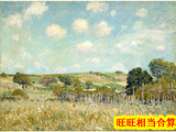 高清背景大图油画素材欧洲古典绘画法国乡村田园风景风光图片JPG
