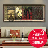 东南亚中式风格油画客厅装饰画书房挂画高档有框画壁画泰式佛像
