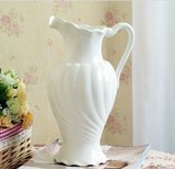 热卖包邮家居饰品白色陶瓷欧式地中海艺术花瓶壶花艺套装餐桌摆设