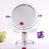 包邮亚克力透明欧式化妆镜大号双面台式放大圆公主镜梳妆镜浴室镜