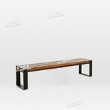 实木 长凳子 钢木凳 工作凳 公共场所休闲长椅换鞋 大板凳 长条凳