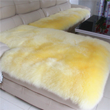 澳洲纯羊毛沙发坐垫防滑定做加厚欧式纯色羊毛皮毛一体飘窗垫抱枕