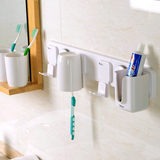 嘉宝创意强力吸盘牙刷架漱口杯套装三口之家牙膏盒洗漱刷牙杯牙缸