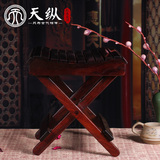 老挝大红酸枝马扎椅红木家具独板小凳子实木小椅子可折叠坚固耐用