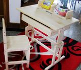 韩式宜家儿童实木升降学习桌椅套装 松木写字台学生课桌书桌特价