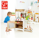 德国Hape厨房餐车 过家家玩具 儿童宝宝木制多配件 仿真儿童玩具