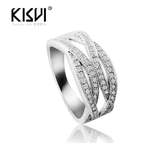 Kisvi珠宝品牌 小乔925纯银镶钻戒指 时尚典雅休闲 专柜品质包装