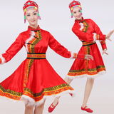 蒙古演出服秋少数民族舞蹈服大草原蒙古袍舞台表演服装新款套装女