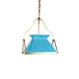 默谷|欧式地中海蓝色布罩全铜吊灯 现代北欧美式别墅客厅餐厅灯