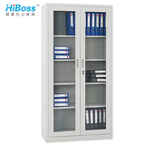 【HiBoss】玻璃开门柜铁皮柜厂家直销钢制文件柜档案柜办公柜子