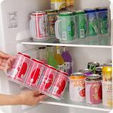 日本进口冰箱收纳盒抽屉式易拉罐啤酒可乐收纳筐储物箱塑料整理框